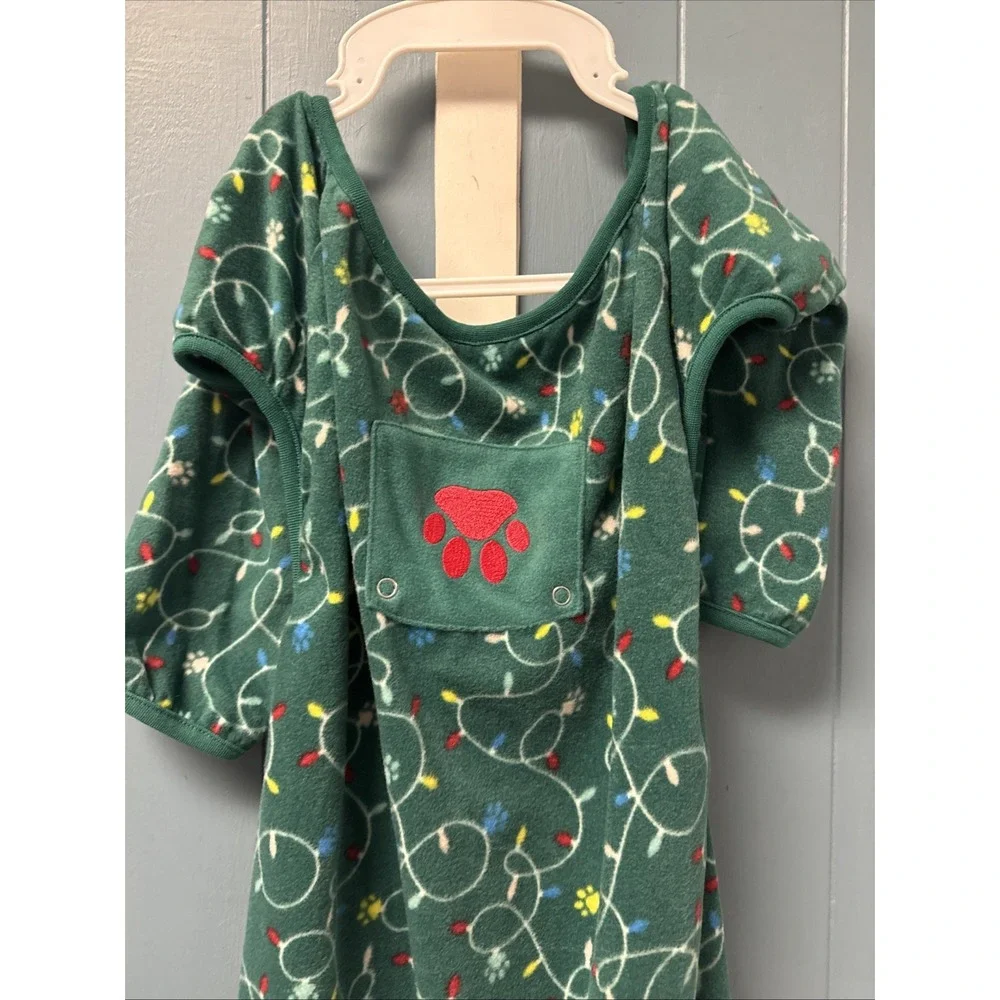 Merry&Bright Green Christmas Pattern Pet Pajamas for Dogs/Cats, Size L Large‎